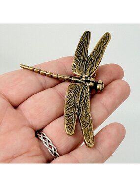 Brass Dragonfly Spirit Animal Figurine Transformation Light Change Talisman